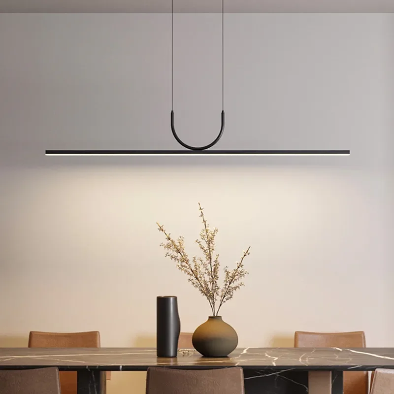 Nordic Minimalist U-shaped Ceiling Chandeliers for Table Dining Room Kitchen Island Pendant Lamp Indoor Hanging Lighting Fixture