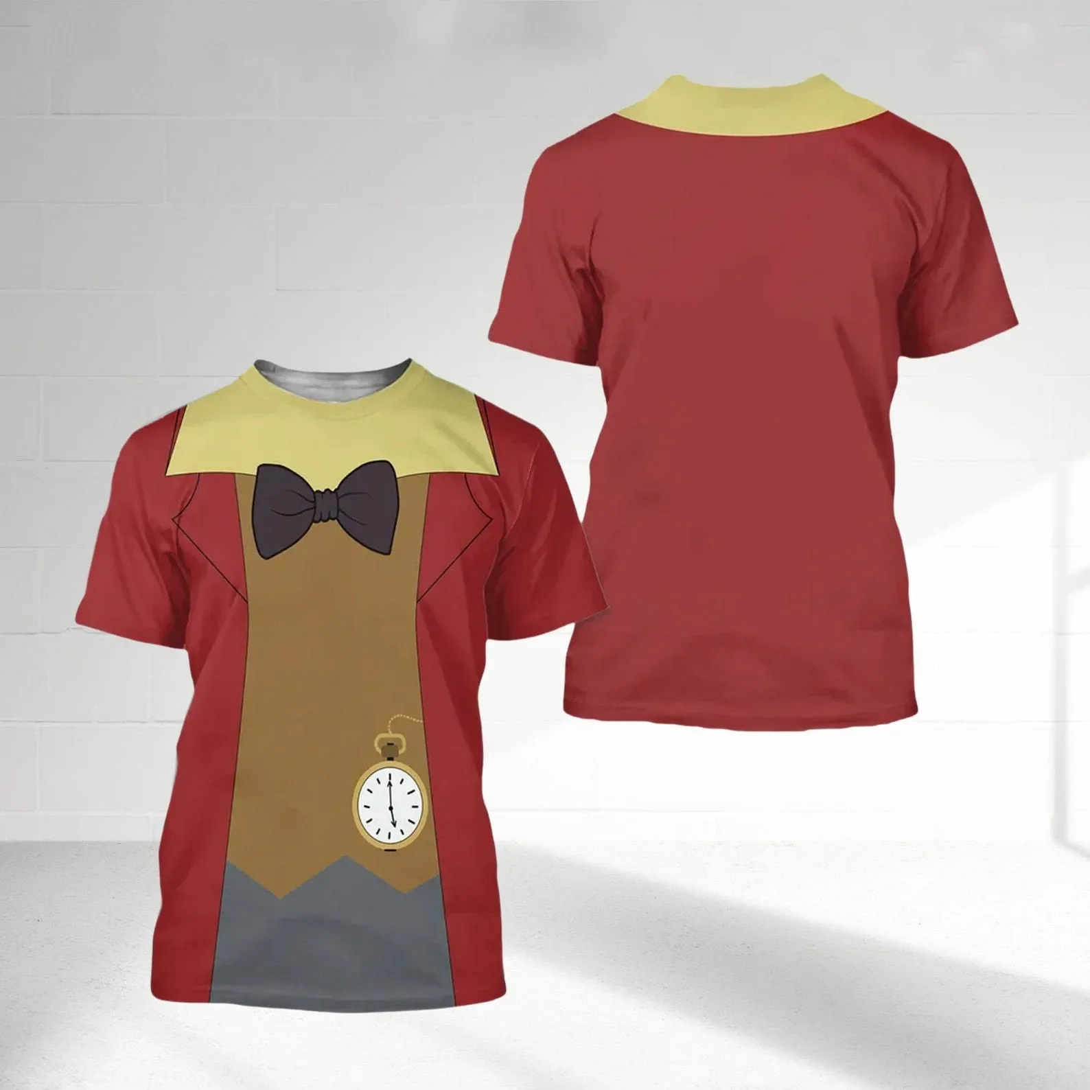 Disney Alice in Wonderland Cosplay 3D Print T-shirt Men's Women's Kids Casual Short Sleeve Tops Summer Cartoon Oversized Tshirt