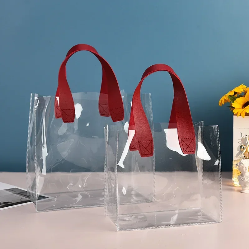 Large Capacity Handbag Small Fresh Transparent Wedding Candy Pvc Handbag Small Daisy Shopping Wedding Gift Bag Birthday Gift Bag