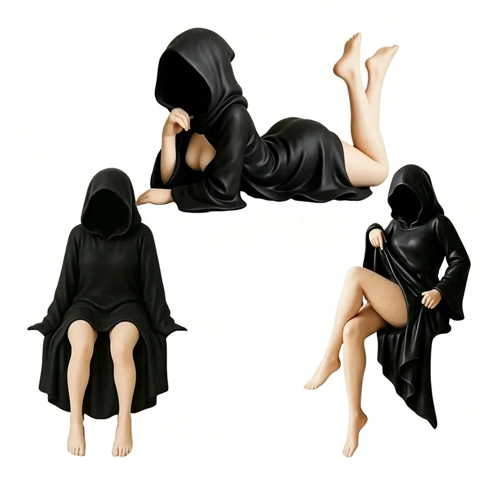 Nouvelle Statue de Reine Gothique d'Halloween avec Cape, Femme Assise, Décoration de Bureau, Ornement de Bibliothèque, Cadeau