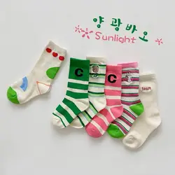 1-12Y Children's Socks Boys Girls Spring Summer Cotton Socks Baby Toddlers Crew Socks