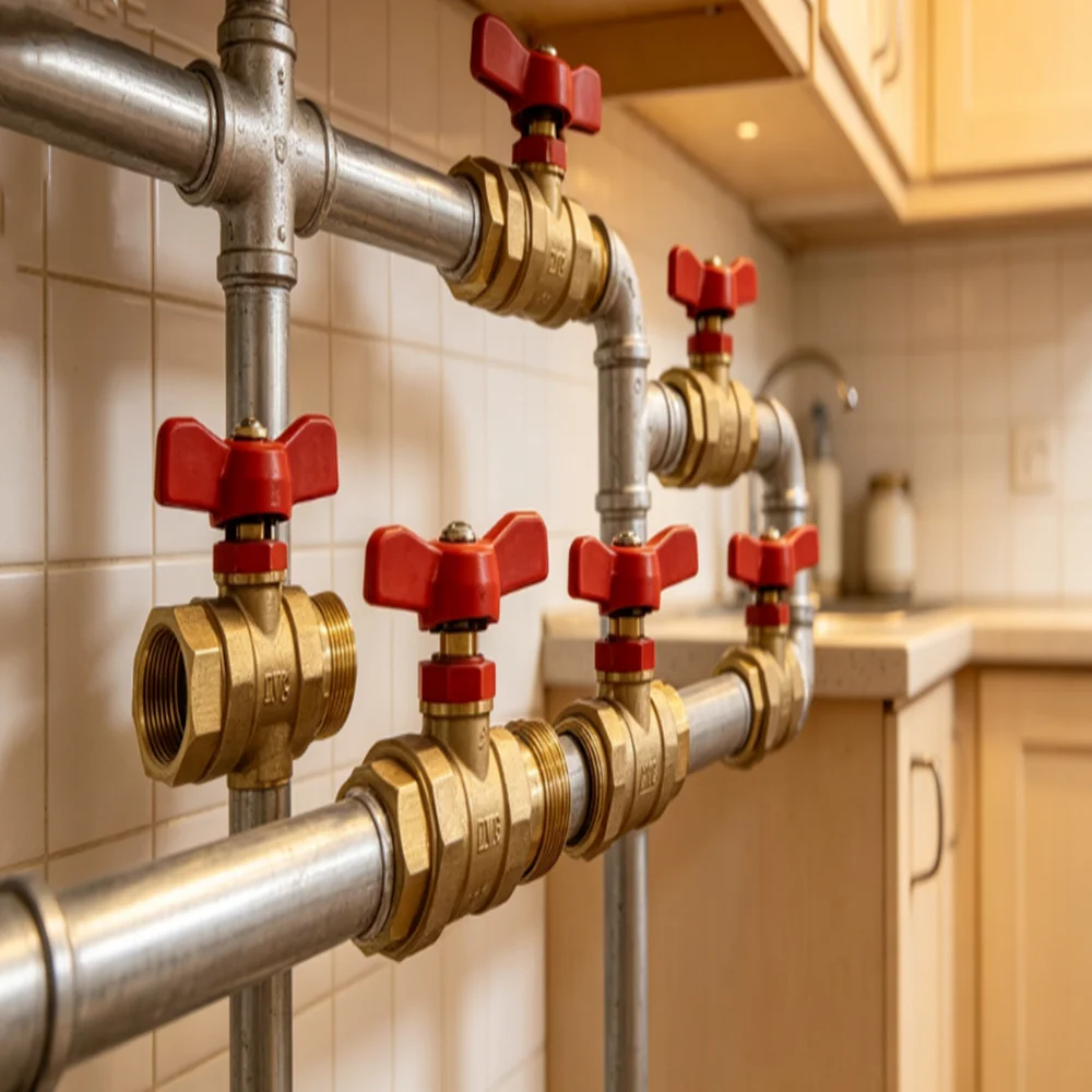 1/4 3/8 1/2 Inch Brass Ball Valve Red Butterfly Handle Male Female Thread Water Gas Pipeline Shut Off Valve