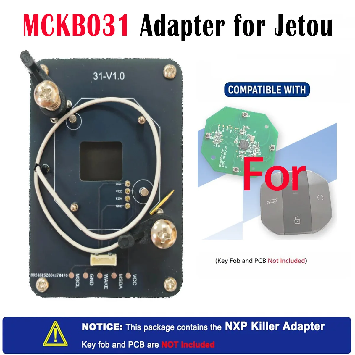 MCKB031 84 100 103 104 NXP KILLER Adapter For JETOUR X70 X90 Plus Dashing Traveller Free Shanhai T1 T2 OMODA C5 47 Chip NCF29AxX