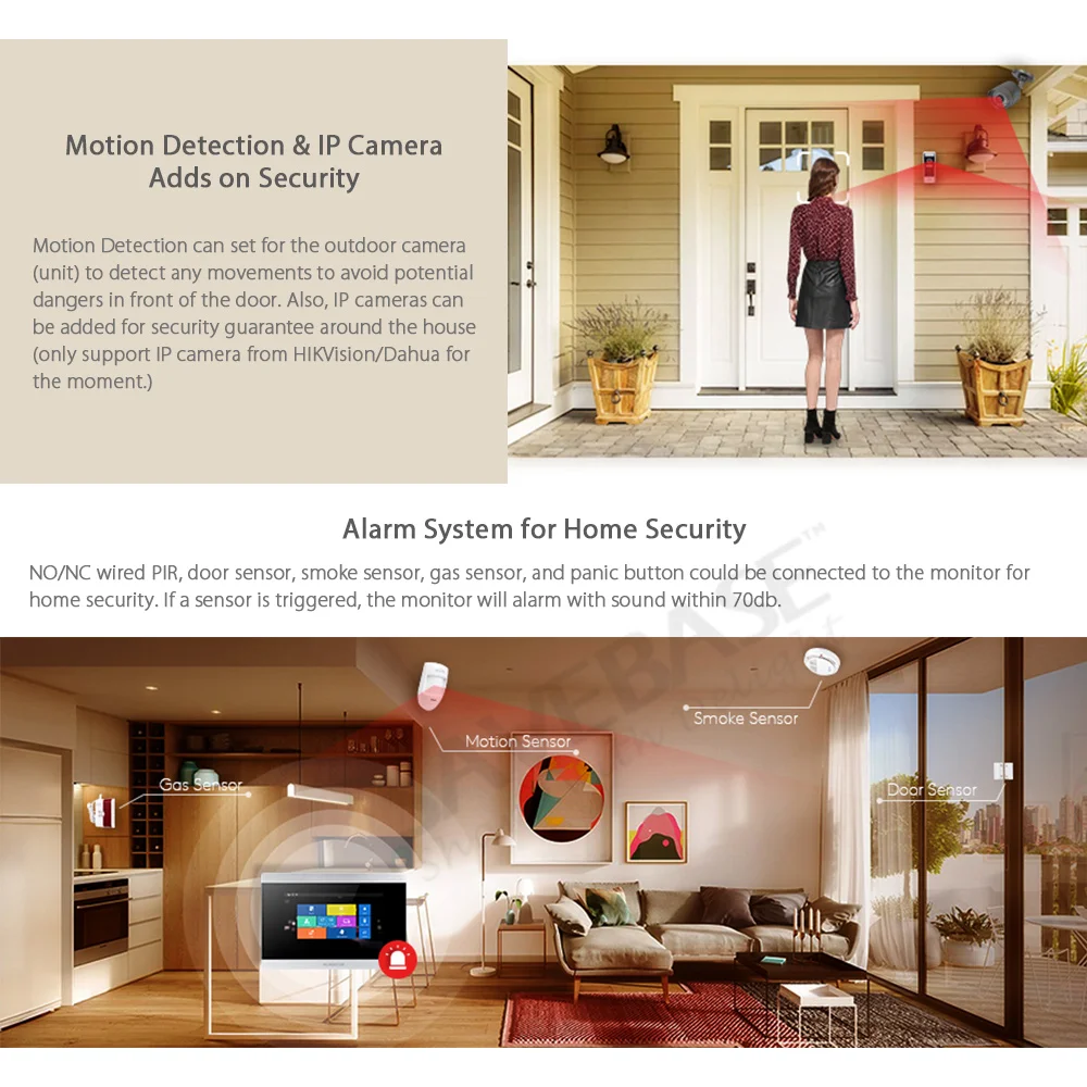 Tuyasmart APP WIFI/PoE Video portero sistema de intercomunicación 1MP IP65 timbre cámara 7 "Monitor grabación instantánea detección de movimiento
