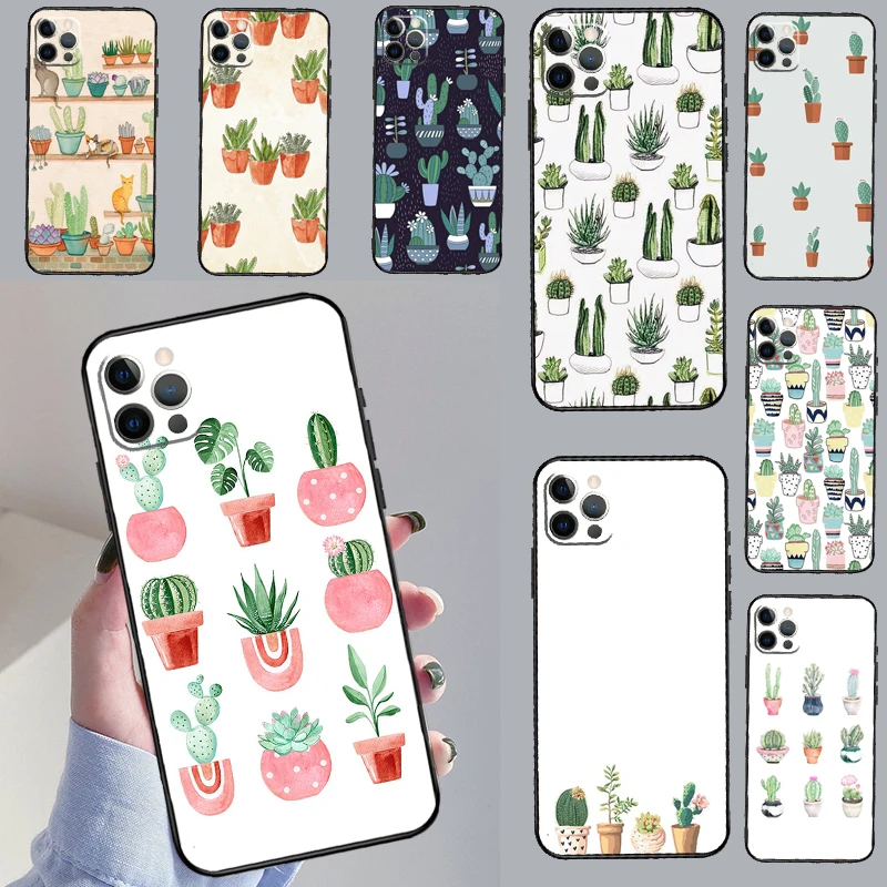 Bonita funda de planta en maceta de Cactus para Honor Magic 7 Lite 5 6 Pro, funda para Honor 200 400 50 70 90 X8a X8b X9 X9a X9b X9c