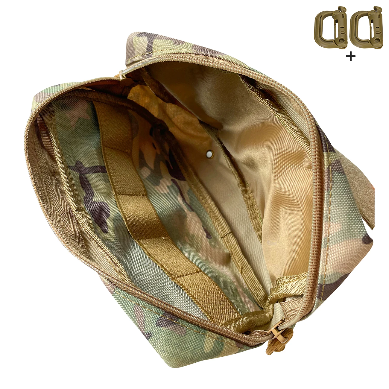 Camouflage Utility Pouch Multi‑compartment Organizer Bag for Backpack Vest Attachment Outdoor Storage Waist Accessories Bag
