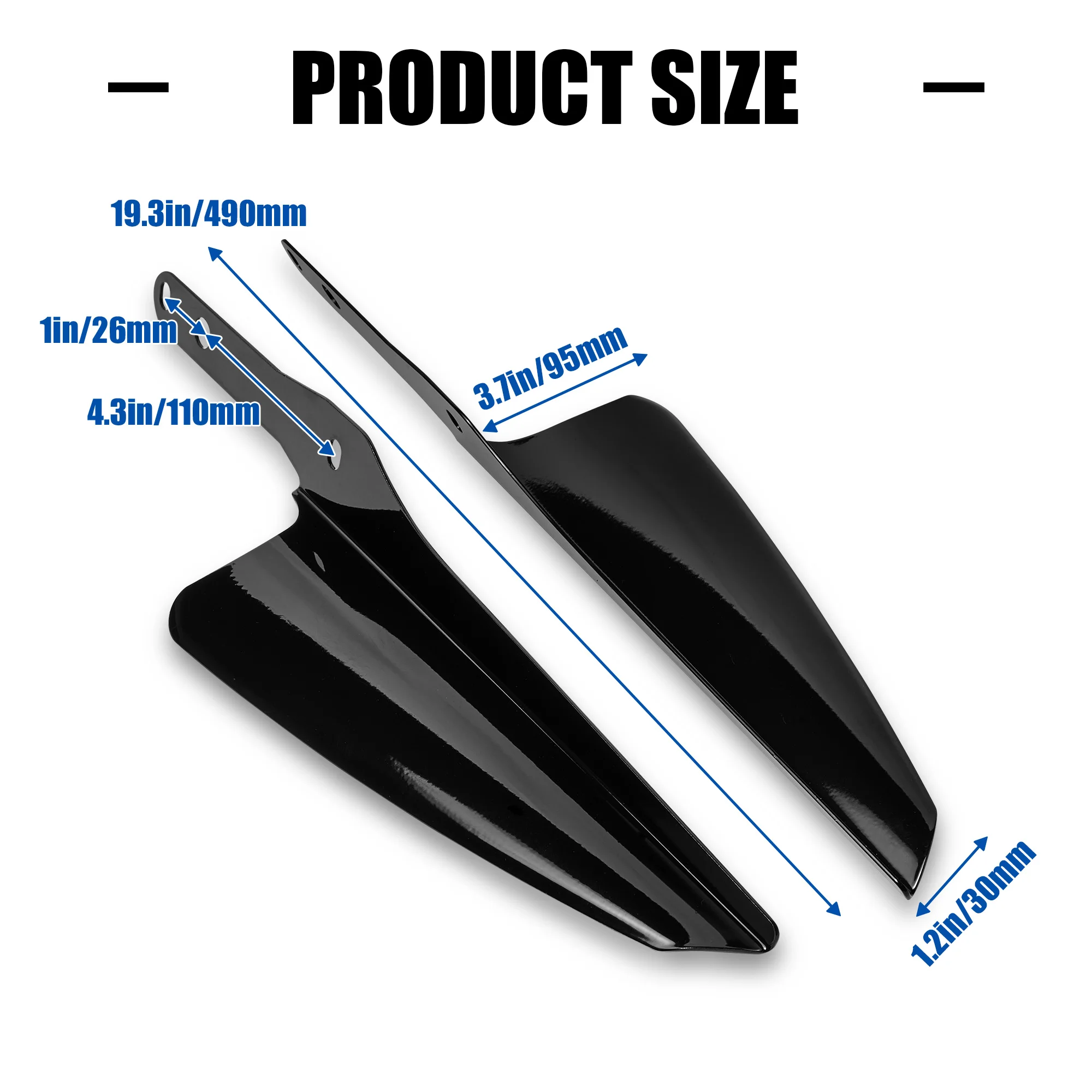 Universal Front Fork Mount Wind Deflectors for Most Harley Davidson Touring Motorcycles - Compatible with Street Glide,