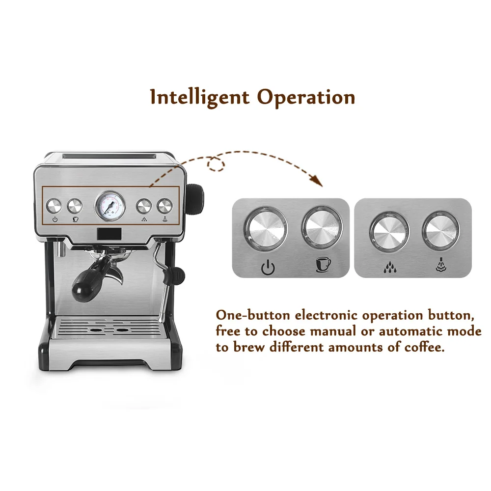 CRM3605 caffettiera macchina da caffè Espresso semiautomatica 15Bar Cappuccino Latte schiuma caffettiera 58mm portafiltro ITOP