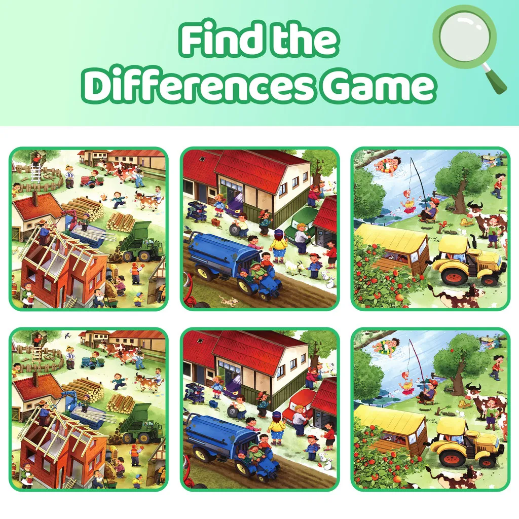 Funny Find the Differences: Busy Farm — Spot-the-Difference Activity Book | Seek-and-Find Visual Puzzles About Farm Life