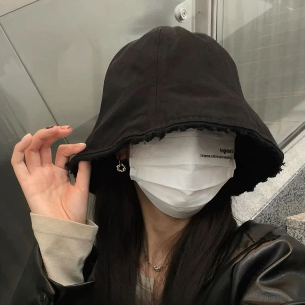 

Casual Solid Color Women's Bucket Hat Sun Protection Folding Panama Sun Cap Windproof Breathable Cotton Basin Hat Beach