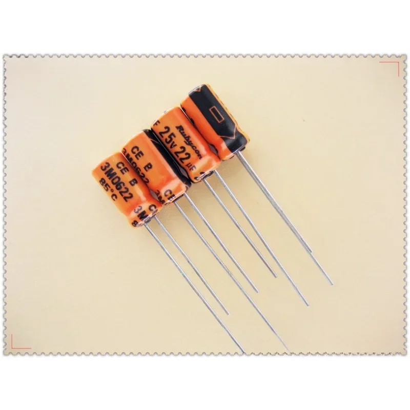 20PCS/100PCS Rubycon old model orange TWL 22uF/25V22uF low leakage Audio capacitor 5x11mm