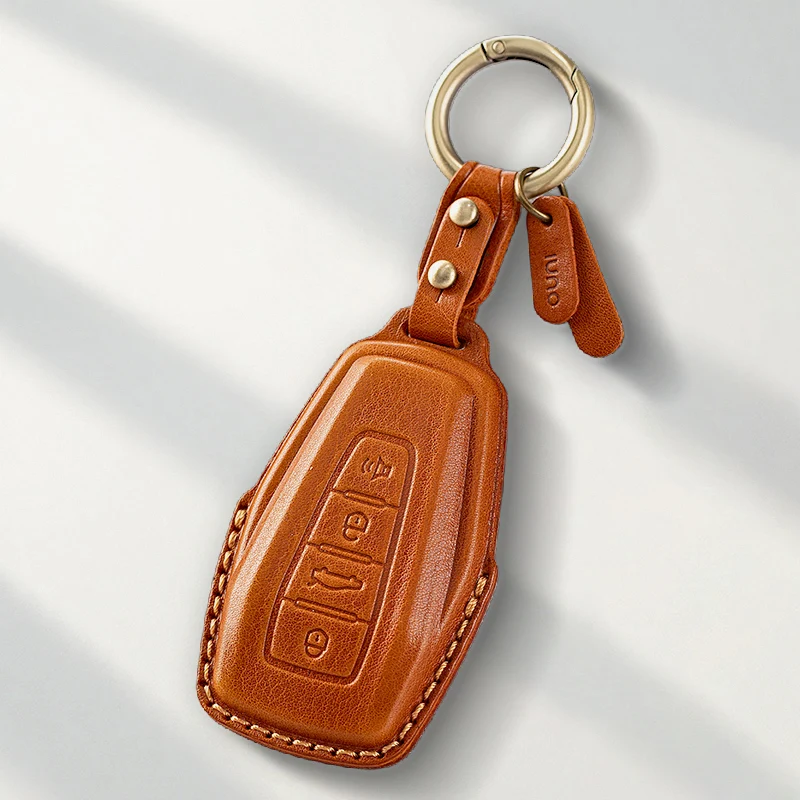 Genuine Leather Protector for Geely Coolray X6 X7 Emgrand Global Hawk GX7 Key Case Cover Fob