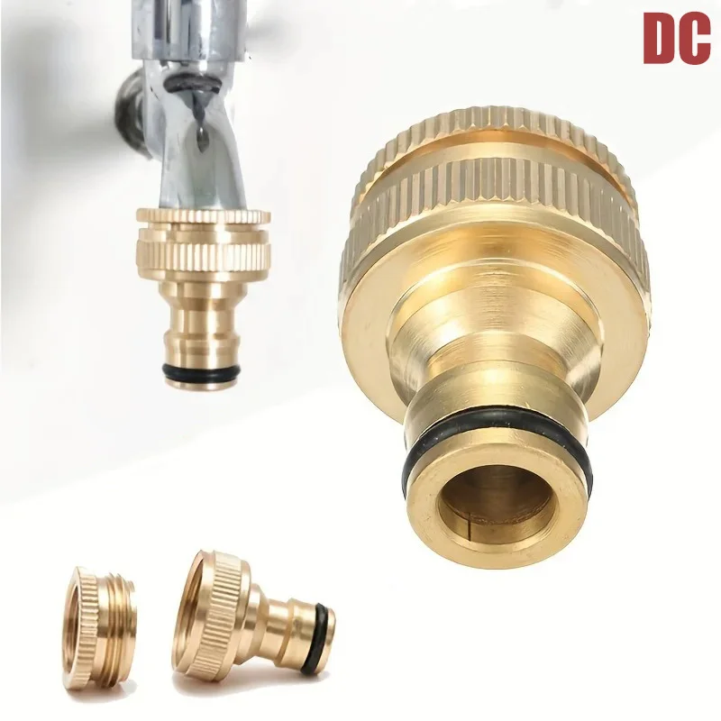 Brass Faucet Tap Connector Mixer Hose Adaptor Quick Connecter 1/2 3/4 Copper Hose Coupling Adapter Garden Watering Fittings Tool