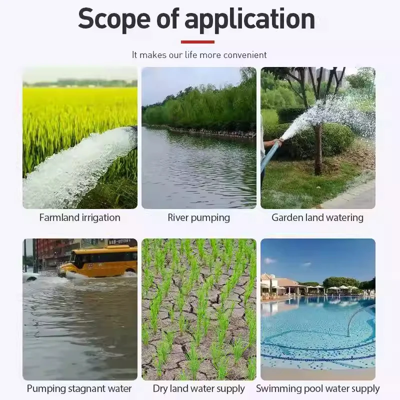 High-Flow Solar-Powered Agricultural Boosting Water Pump Portable Self-Priming Shallow Well Water Transfer Pump
