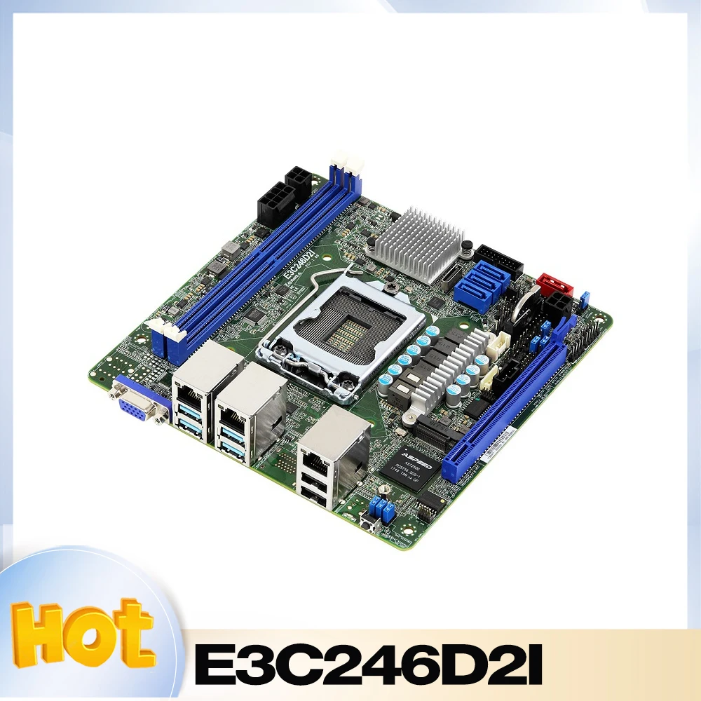 For Asrock rack E3C246D2i mini-server motherboard 1151XeonE-2100/E-2200 E3C246D2I