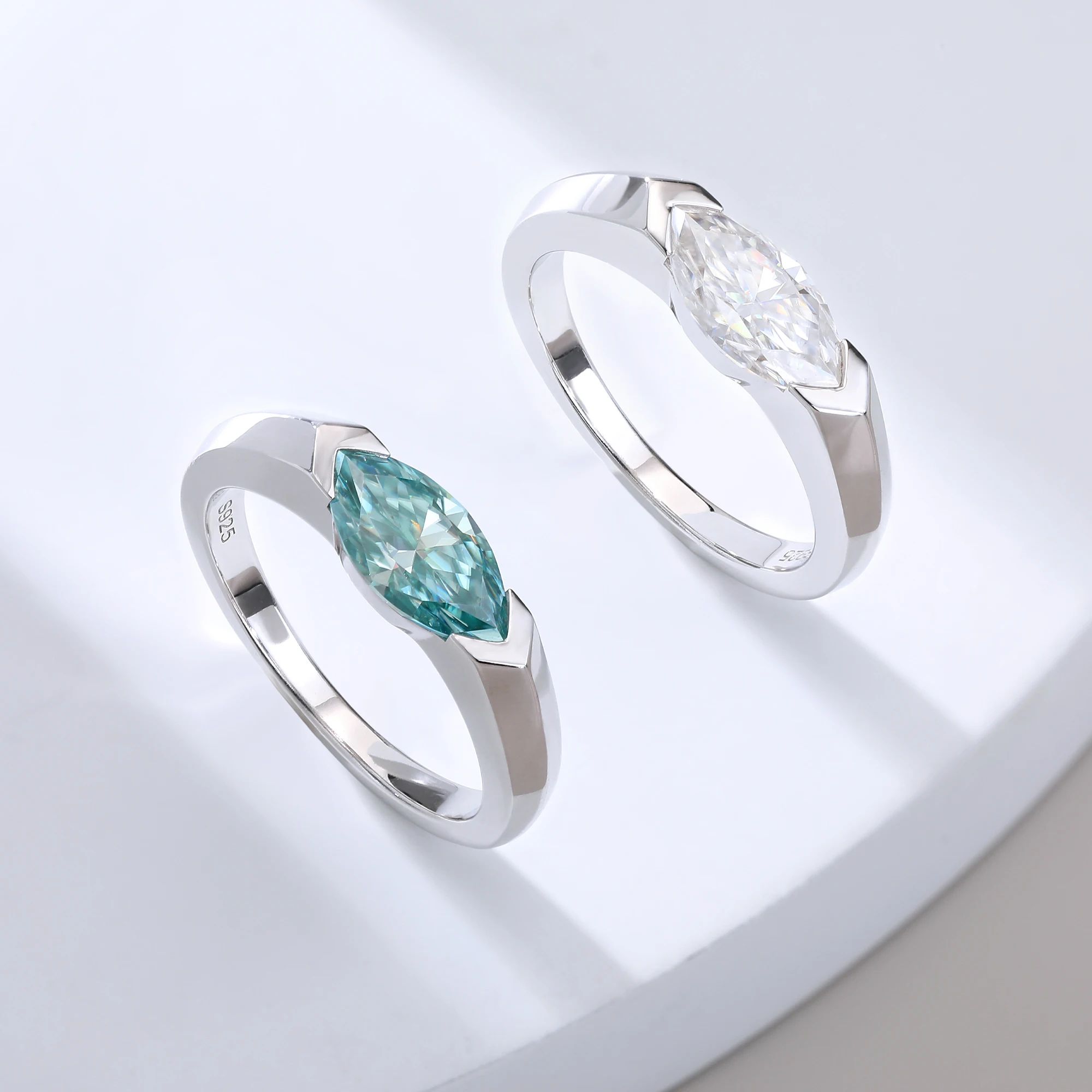 Lab-Grown Gemstone Royal Blue Marquise Bezel Ring Elegantly Crafted Gift Quality Gemstone Jewelry