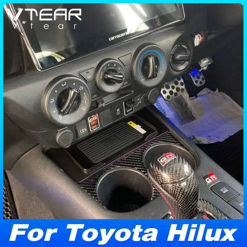 

For Toyota Hilux (2018-2024) Wireless Car Charger - Fast Charging Mobile Phone Panel Adapter |Interior Modification Accessory