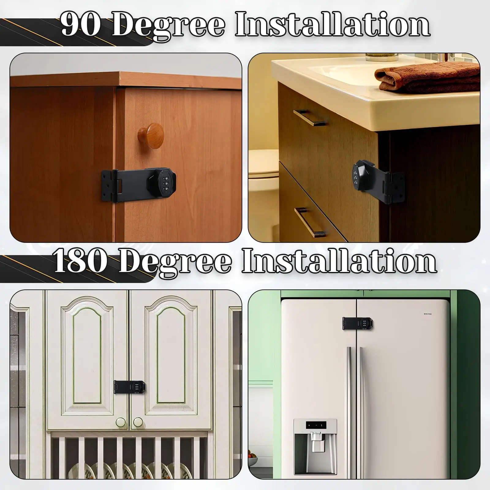 4in الميكانيكية قفل بكلمة مرور المنزلية قفل بكلمة مرور الروتاري غلق بمشبك أقفال بدون مفتاح لحديقة صندوق البريد الداخلي الحمام أبواب الحيوانات الأليفة #6