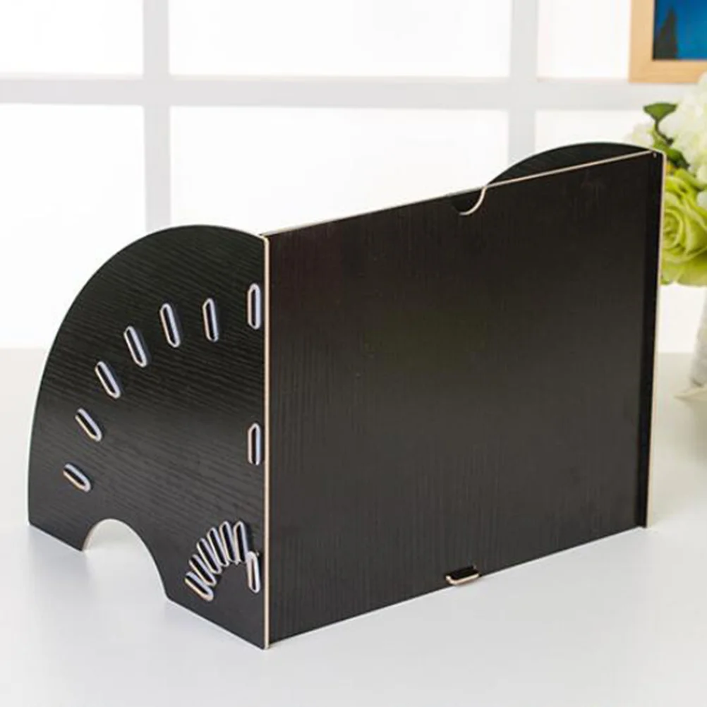 

Wooden File Rack A4 35x27cm Fan Shape Multi Layer Desktop Organizer for Office Home School Document Storage Stationery Holder