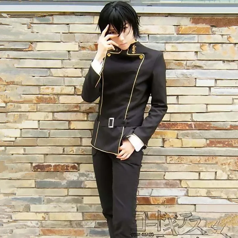 Costume de Cosplay du Dessin Animé CODE GEASS Lelouch de la Rébellion pour Homme, Manteau, Pantalon, Ceinture, pour ixd'Halloween, 4 Pièces