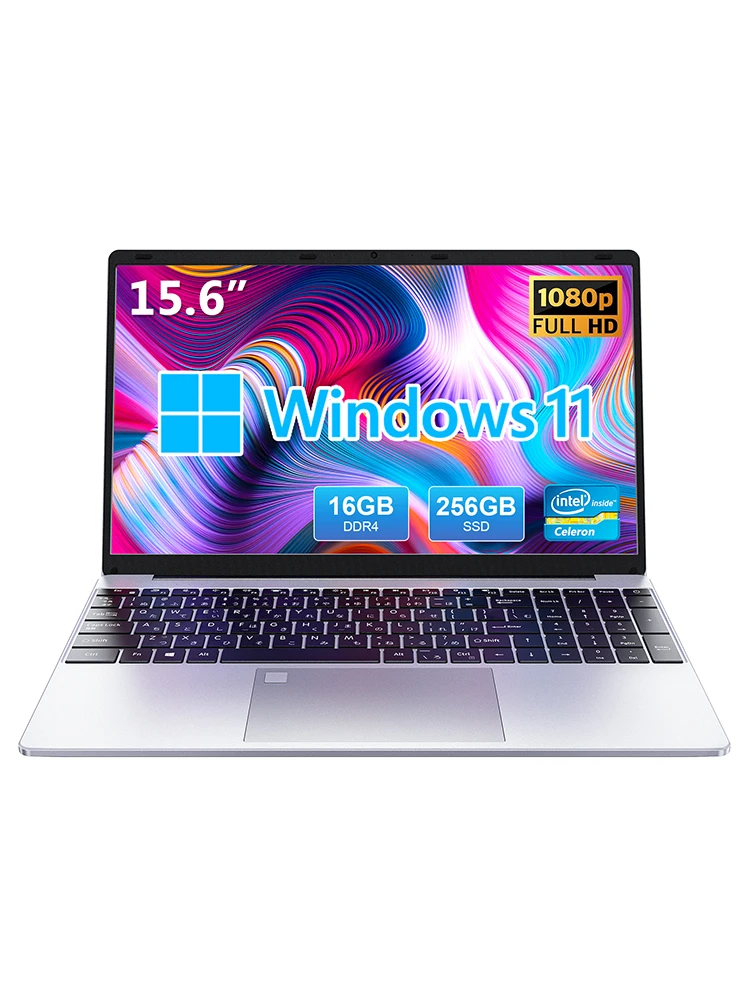 SUXI Manta Book Pro 15,6-Zoll-Laptop, Intel-CPU, 16 GB RAM, 256 GB SSD, Windows 11 Pro, tragbares Notebook für Schule, Arbeit und den täglichen Gebrauch