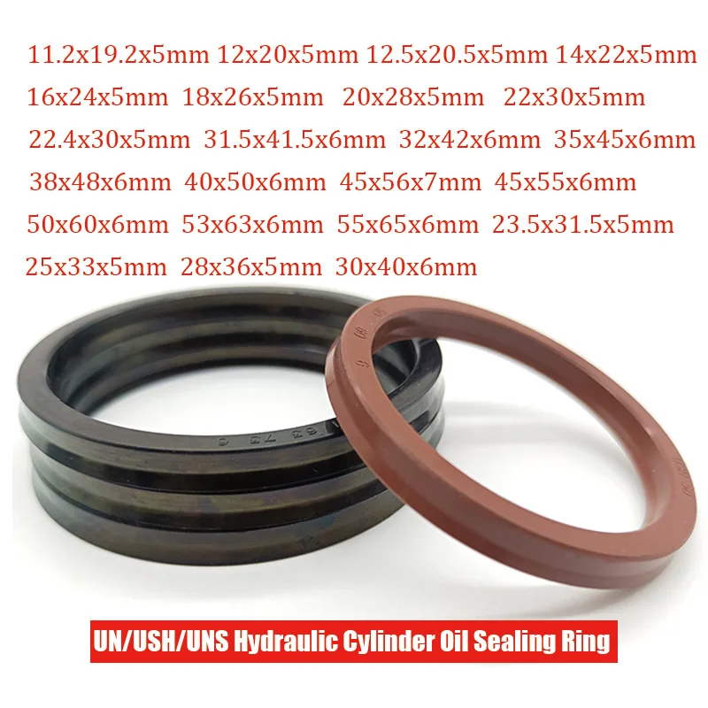 10Pcs ID 11.2/12/12.5-50/53/55mm Nitrile Rubber Hydraulic Cylinder Sealing Ring UN/USH/U/Y type Shaft Hole NBR Oil Seal Gasket