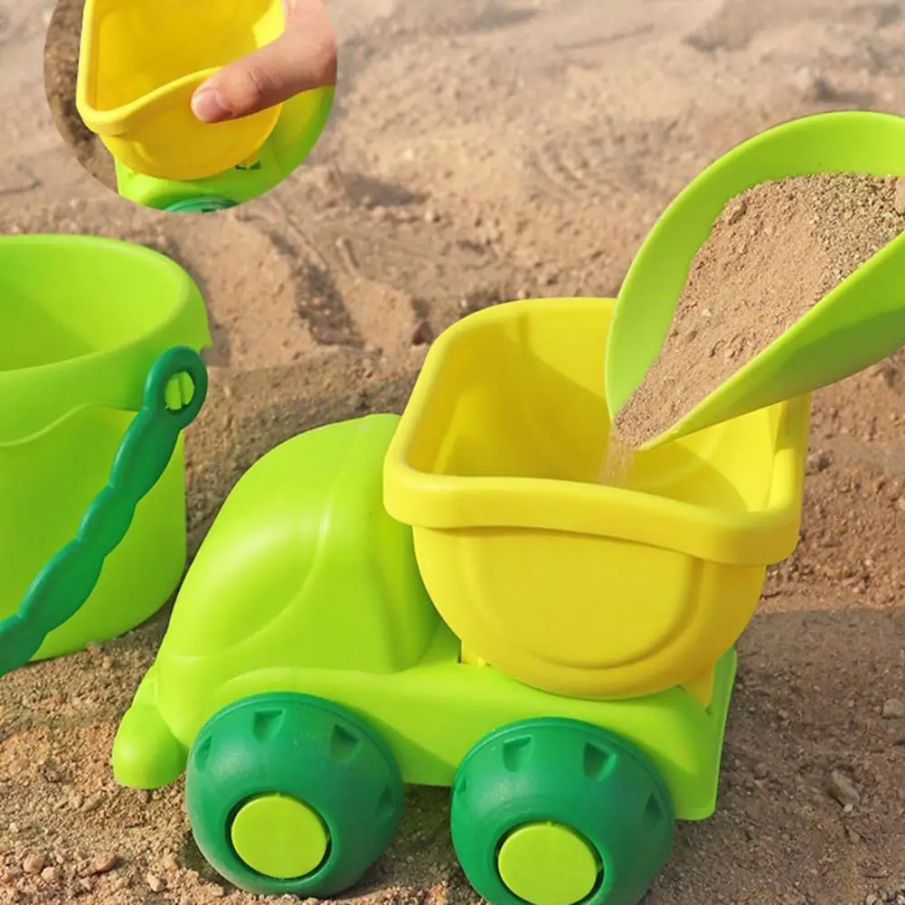 Attract Attention 5Pcs/Set Funny Beach Toys with Bucket Vivid Color Sand Toys Rake   Gift