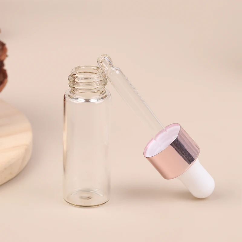 1-5ml Dropper Bottles Reagent Eye Drop Transparent Glass Aromatherapy Liquid Pipette Bottle Refillable Bottles Travel