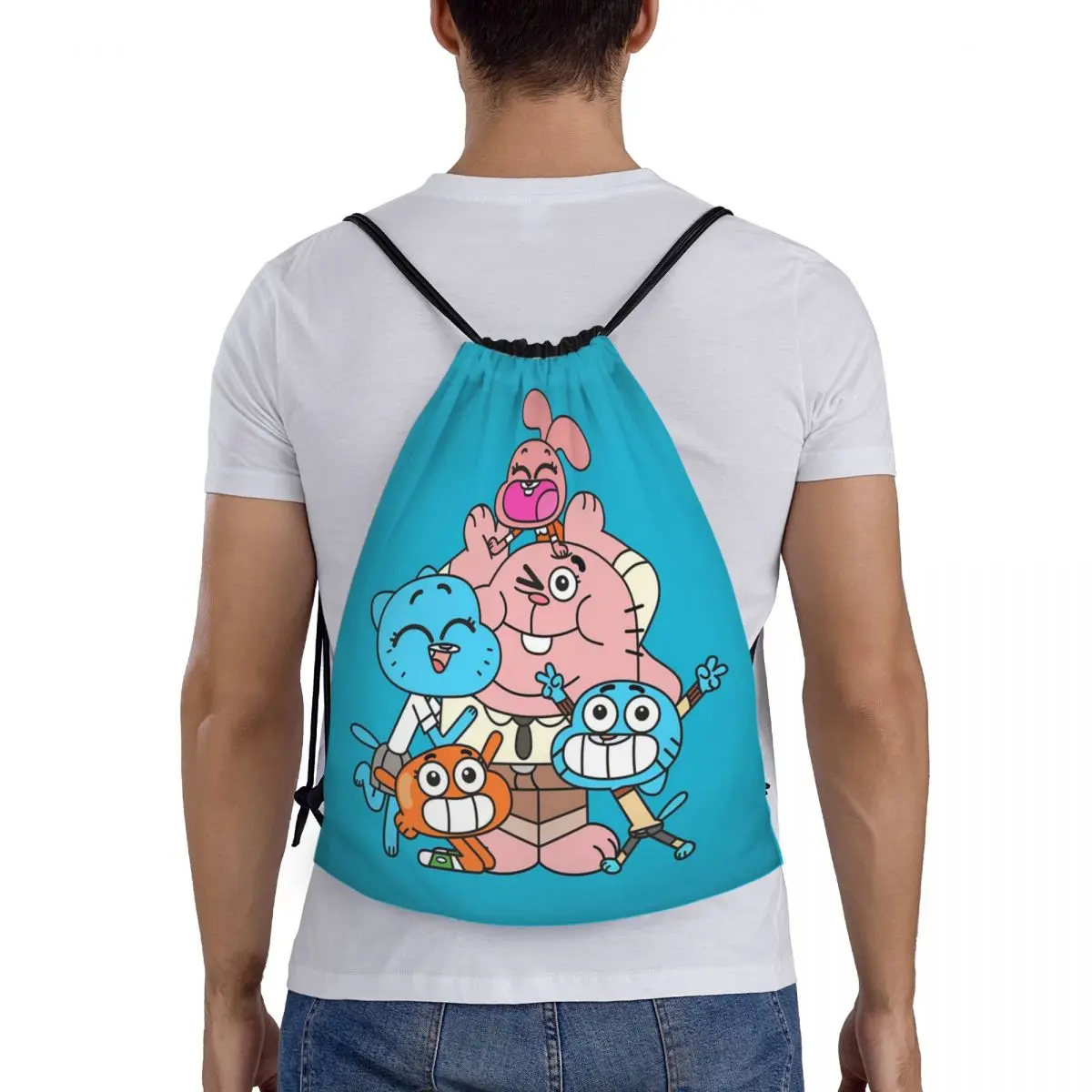 

Рюкзаки The Amazing World Of Gumball, многофункциональные портативные рюкзаки на шнурке, карманная сумка для обуви, сумки для книг для путешествий студентов