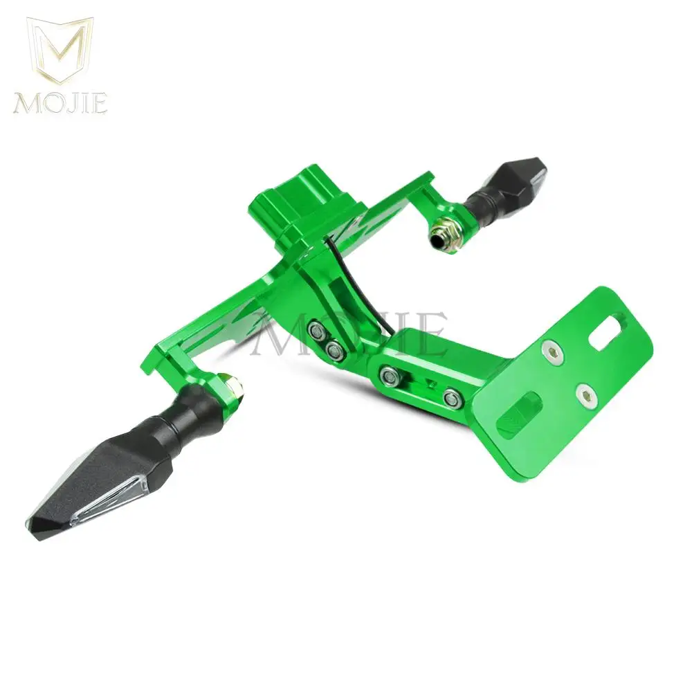 Motorcycle Universal License Plate Holder Bracket LED Light For KAWASAKI Z750 Z750L Z750R Z750S Z900 Z900RS Z1000 Z1000R Z1000SX