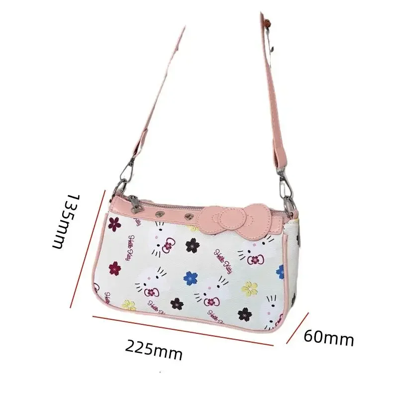 مرحبا كيتي حقيبة كروسبودي جديد تحت الإبط حقيبة فتاة هدية الطباعة Kawaii حقيبة الهاتف المحمول حقيبة مربعة صغيرة أنيمي الشكل