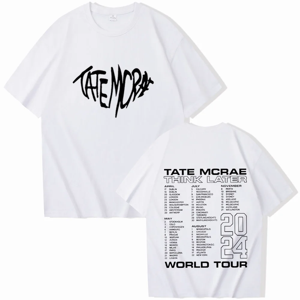 Tate McRae Think Later Tour 2024 T-Shirt Tate McRae Music Fan Gift Unisex Harajuku Casual T-Shirts