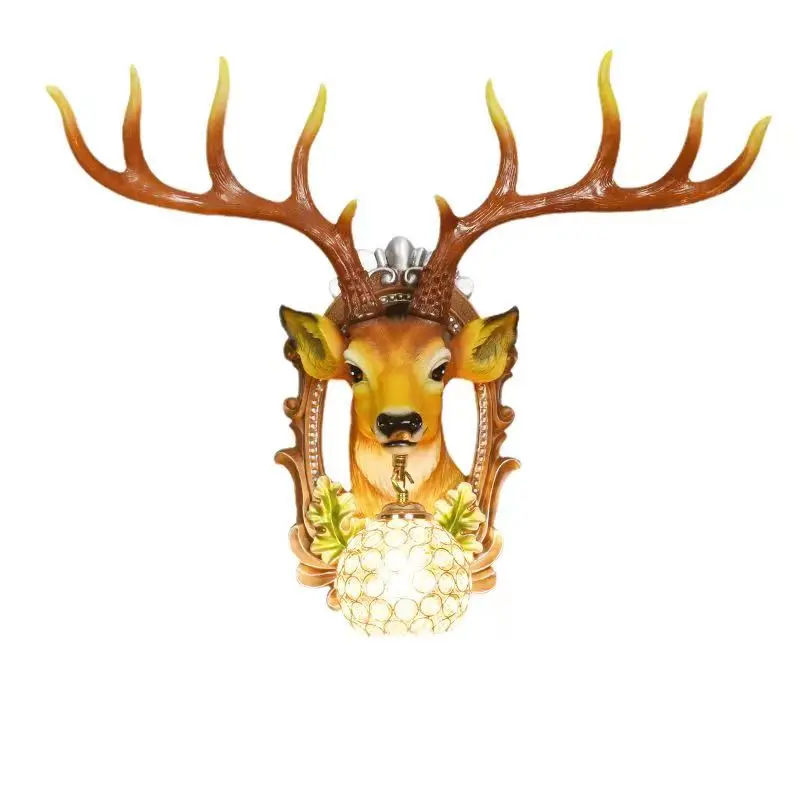 SOURA Contemporary Deer Wall Lamp LED Indoor Creative Lifelike Resin Sconce Light For Decor Home Living Room Bedroom