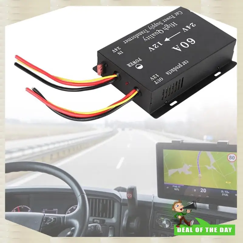 

24-Hour Delivery 2X Car Truck Sound Power Adapter Reducer 24V To 12V 60A Voltage Reduction Converter