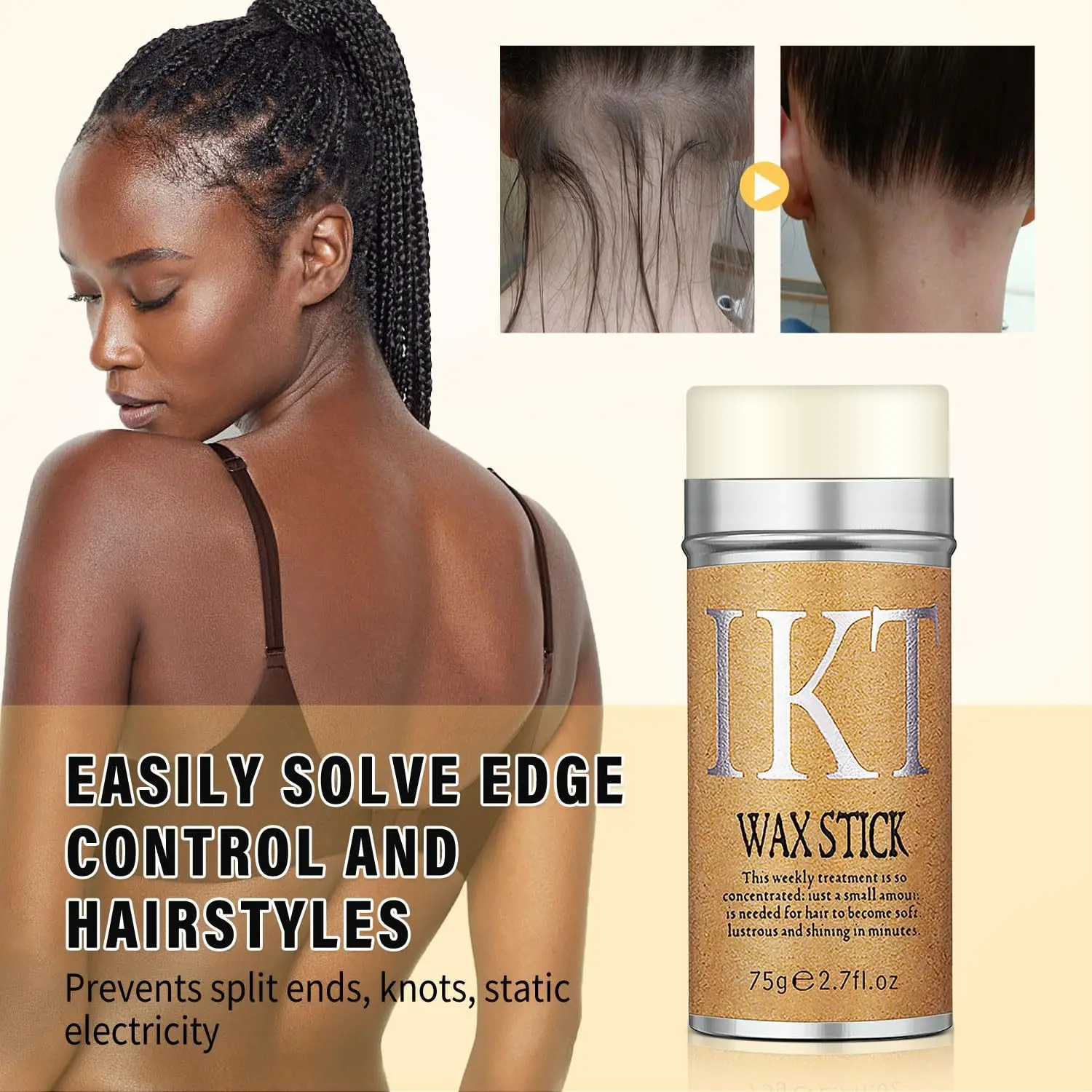 Cera de cabelo masculina estilo argila abacate acabamento fosco retenção de longa duração para controle de frizz e sem fragrância