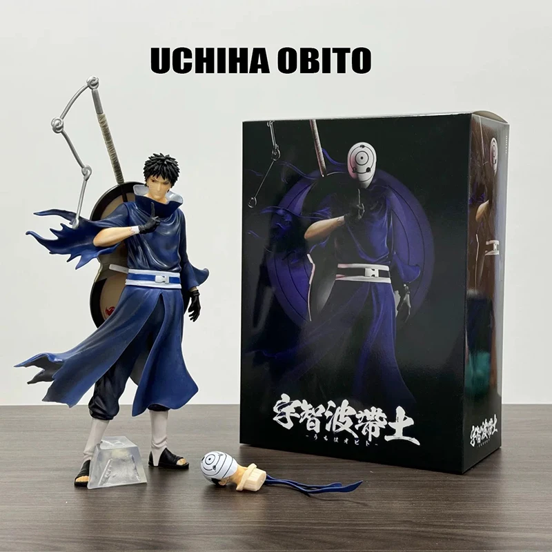 35cm Anime Naruto Figures GK Uchiha Obito Action Figures Double Headed Obito PVC Collection Model Toys Desktop Decoration Gifts