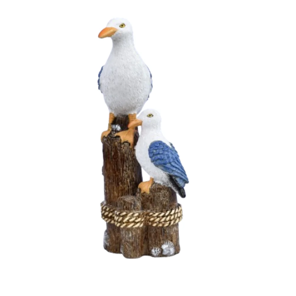 

Mediterranean Style Resin Seagull Figurine Waterproof Beach Theme Pelican Seahorse Ornament Handmade Small Sea Bird Statue