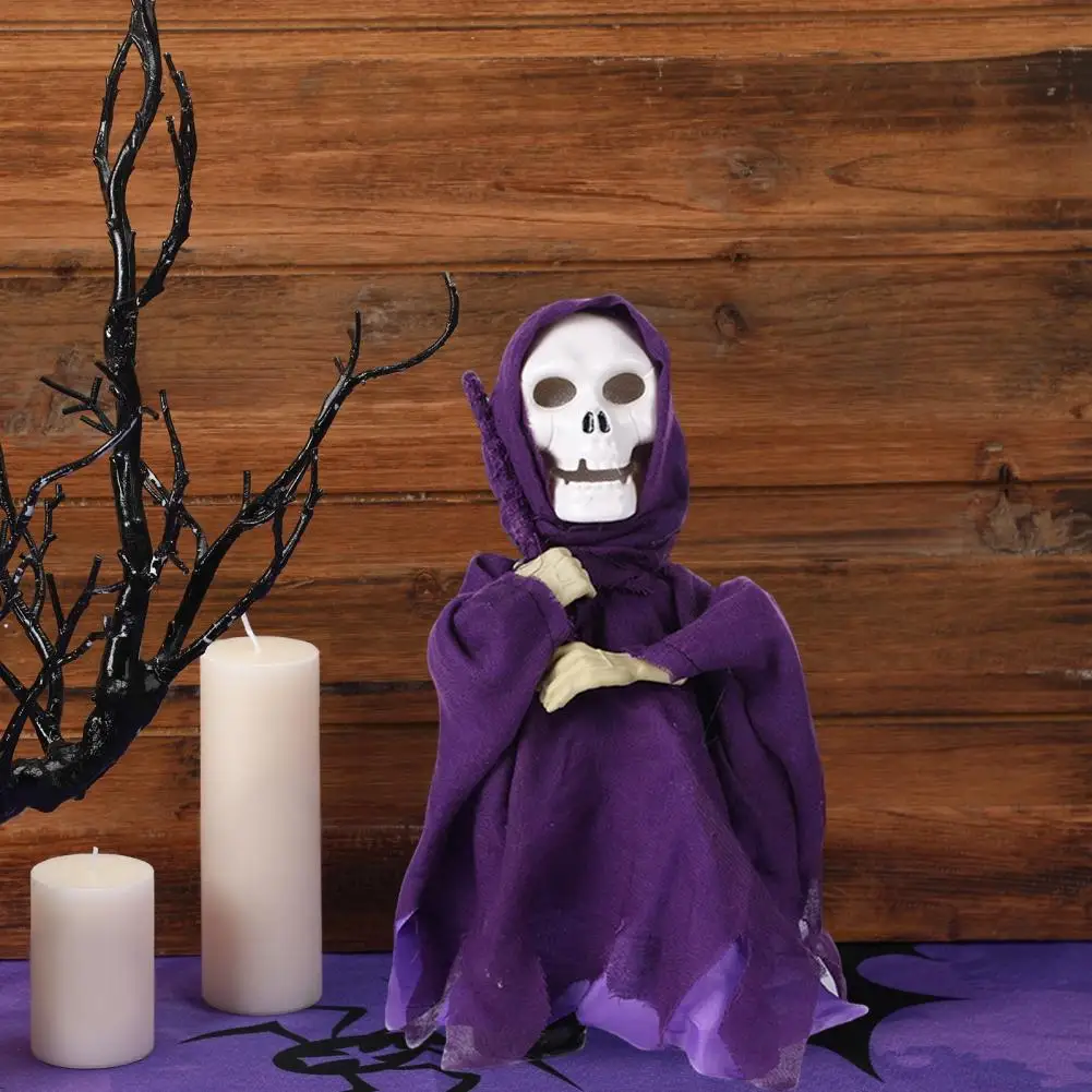 ของเล่นไบโอนิคน้ำหนักเบาของเล่นเรืองแสงรูปโครงกระดูกวันฮาโลวีนน่ากลัวพร้อมหมวกไฟสำหรับงานปาร์ตี้