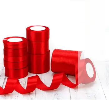 Červená saténová stuha, svatební, vánoční, halloweenské, párty, dekorace, balení dárků, scrapbooking, potřeby pro kutily, mašle, řemesla, balicí páska 10 nejlepší prodej Stuha LV - №2