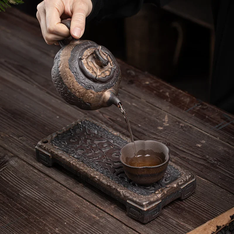 Brick Tea Teapot Holder Japanese Household Ceramic Tea Tray Water Storage Mini Small Tea Table Single Bamboo Kung Fu Tea Set