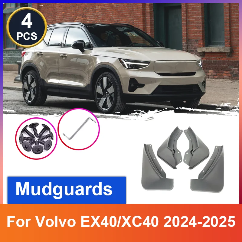 

Car Mudguards For Volvo EX40 2024 2025 XC40 Recharge Mud Flaps 4Pcs/set Anti-Splash Guard Front Rear Fender Auto Accessories