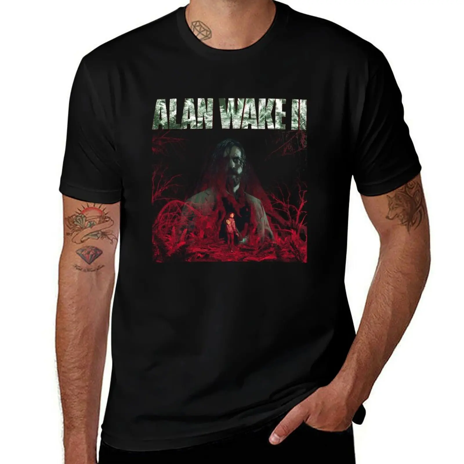 Alan Wake 2 90s Horror Game T-Shirt Functional Casual Short Sleeve Tee