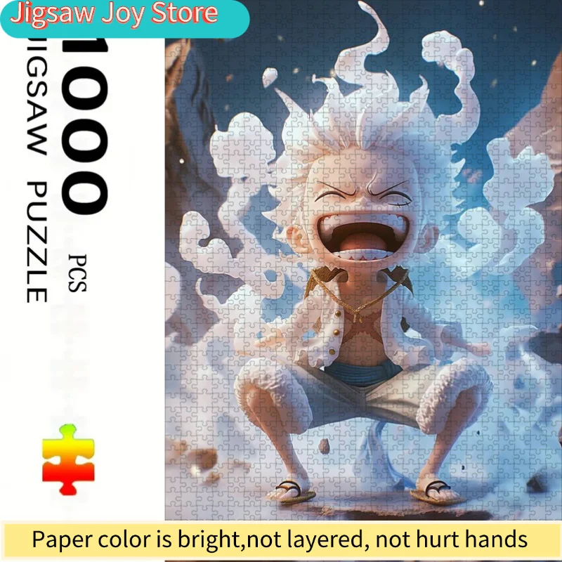 

1 Box of Puzzle Pieces | Laughing Anime Character Pattern, Size , Cardboard Material, Mixed Colors, Educational & Relaxing Fa