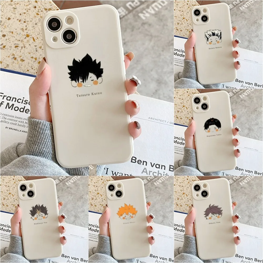 Japan Anime Oya Oya Oya Haikyuu Phone Case For Iphone 11 13 14 Pro Max X Xr Xs Max Se2020 12mini White Cover Case