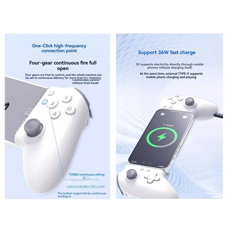 Gamepad ABKI-Memo S3 - Joystick Berkabel & Nirkabel Tipe-C Untuk Android & IOS