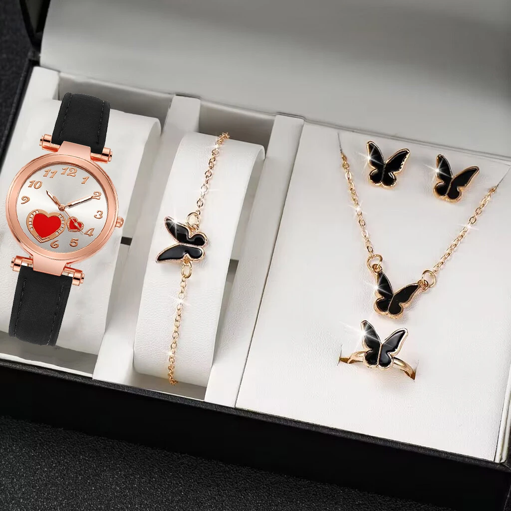 Relógio retrô simples feminino com mostrador amor, Relógios quartzo arte estudante, Moda