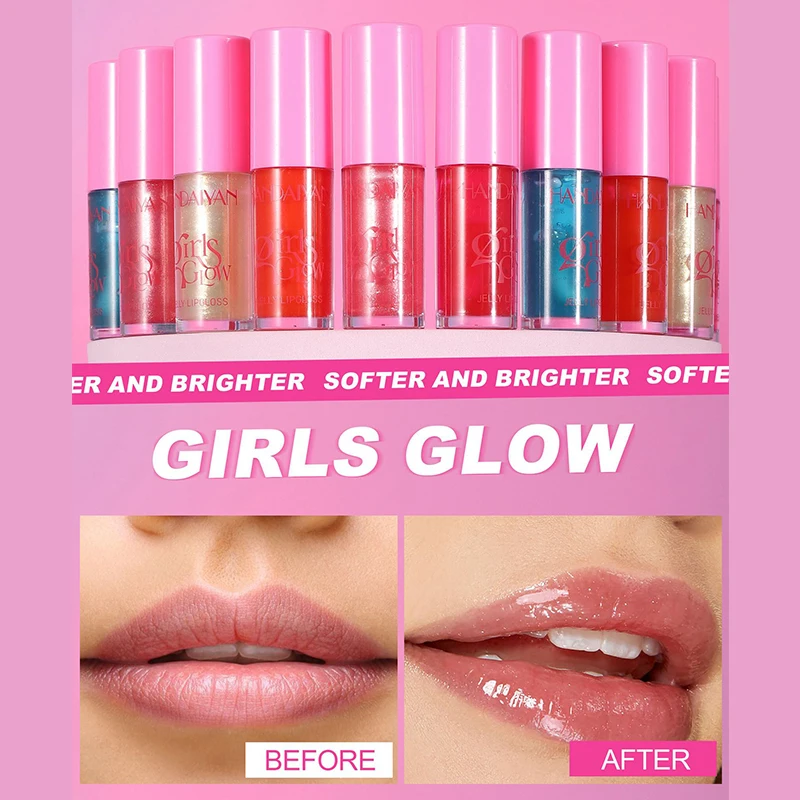 Kameleon Lipgloss Set, Spiegel Glinstering Lip Olie Getint Voller Lip Effect, Collageen Lip Voller, Hydraterende Lipverzorging, 6 Kleuren