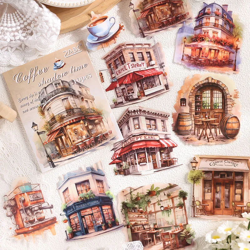 

10 pcs/lot Vintage Landscape PET waterproof sticker Pack Retro Art decorative hand tent collage Scrapbooking supplies