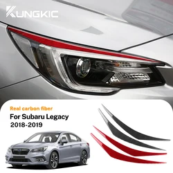 Car Headlight Eyebrow Strip Trim For Subaru Legacy Outback 2018 2019 LHD RHD Real Soft Carbon Fiber Sticker
