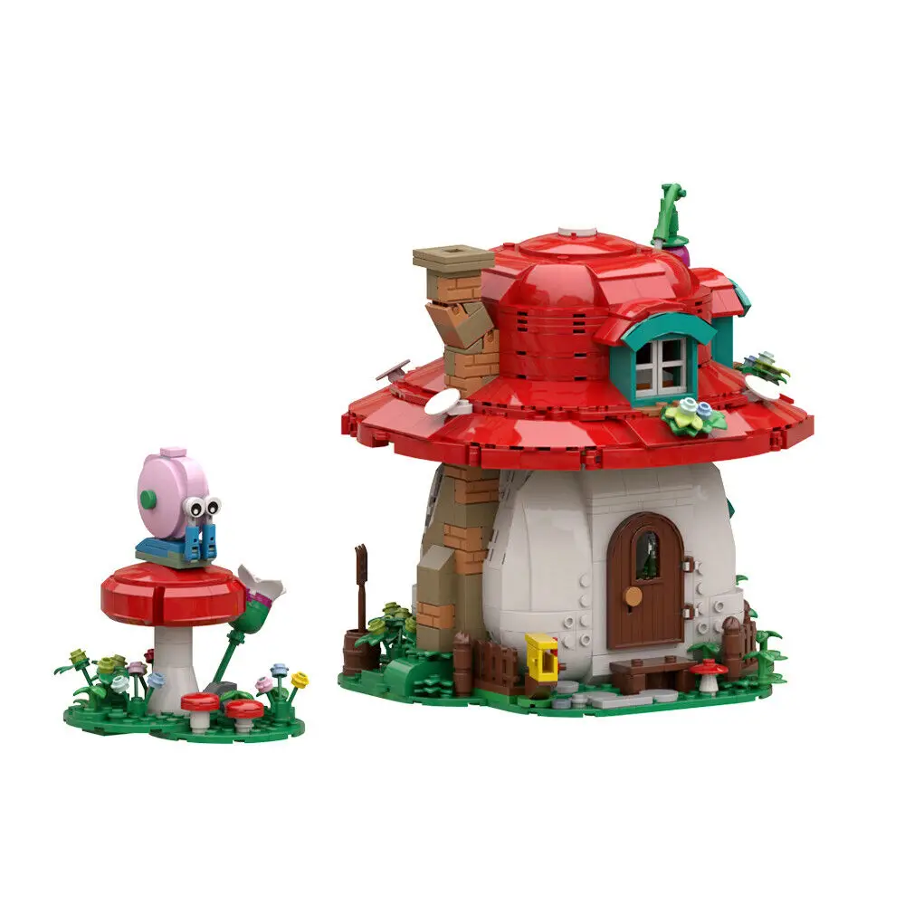 Mushroom House Model 1048 Pieces Building Kit for Kids and Adults MOC Build